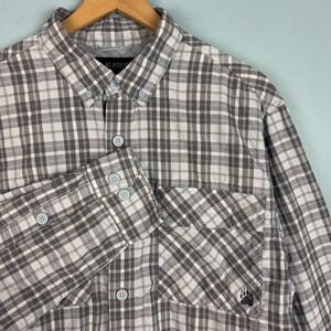 Alaskan Hardgear Sockeye Mens L Gray Plaid Standard Fit Long Sleeve Button Shirt